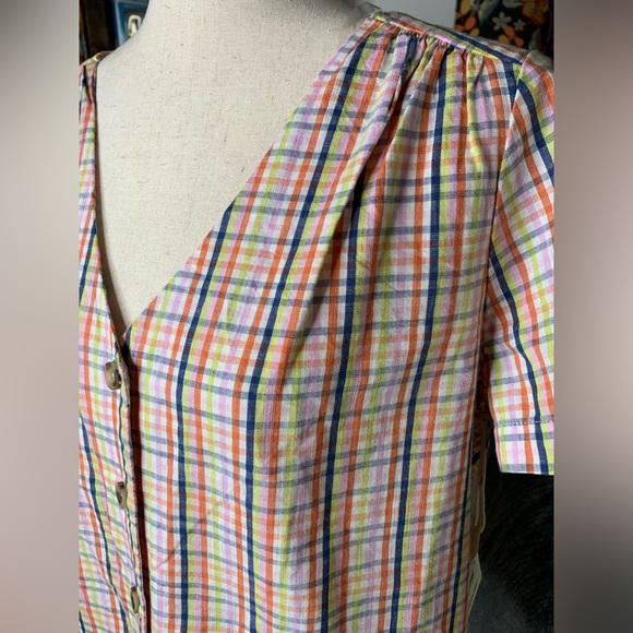 3/$20 A.N.A. A New Approach Women's Short Sleeve Multi Gingham Shirt NWT Small - Picture 2 of 13